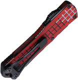 Heretic Knives Automatic Manticore S Knife OTF Red Cel Shade Aluminum MagnaCut Recurve Blade 025FCSRD