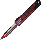 Heretic Knives Automatic Manticore S Knife OTF Red Cel Shade Aluminum MagnaCut Recurve Blade 025FCSRD