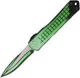 Heretic Knives Automatic Manticore S Knife OTF Toxic Green Cel Shade Aluminum MagnaCut Recurve Blade 025FCSTX