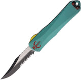 Heretic Knives Automatic Manticore E Knife OTF Teal Aluminum Serrated MagnaCut Bowie Blade 026B14BBOUNTY