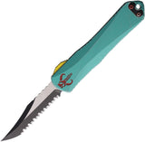 Heretic Knives Automatic Manticore E Knife OTF Teal Aluminum Serrated MagnaCut Bowie Blade 026B14CBOUNTY