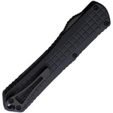 Heretic Knives Automatic Manticore X Knife OTF Blackout Frag Aluminum Serrated MagnaCut Bowie Blade 030BF6CT