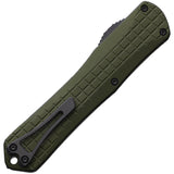 Heretic Knives Automatic Manticore X Knife OTF OD Green Frag Aluminum MagnaCut Blade 032F6AGRN