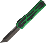 Heretic Knives Automatic Colossus Knife OTF Toxic Green Aluminum MagnaCut Tanto Blade 0406ATXGRN