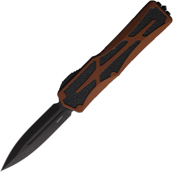Heretic Knives Automatic Colossus Knife OTF Brown Aluminum MagnaCut Double Edge Blade 0416ARB