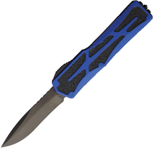 Heretic Knives Automatic Colossus Knife OTF Blue Aluminum Recurve MagnaCut Blade 0426ABLU