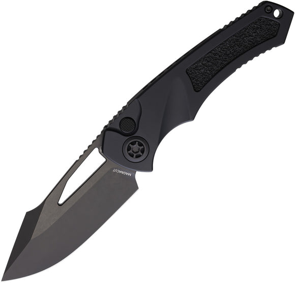 Heretic Knives Pariah Button Lock Blackout Aluminum Folding MagnaCut Knife 0466AT