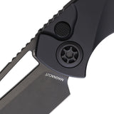 Heretic Knives Pariah Button Lock Blackout Aluminum Folding MagnaCut Knife 0466AT