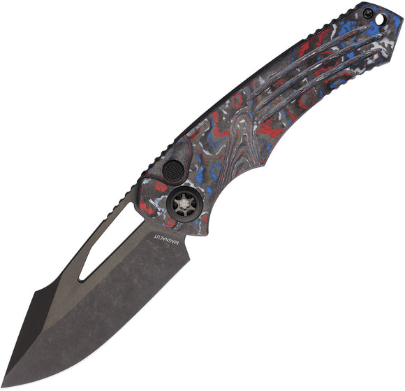 Heretic Knives Pariah Button Lock America Camo Carbon Fiber Folding MagnaCut Knife 0466AUSACC