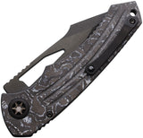 Heretic Knives Pariah Button Lock White Storm Carbon Fiber Folding MagnaCut Knife 0466AWTCC