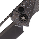 Heretic Knives Pariah Button Lock White Storm Carbon Fiber Folding MagnaCut Knife 0466AWTCC