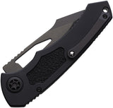 Heretic Knives Pariah Button Lock Blackout Aluminum Folding Serrated MagnaCut Knife 0466BT