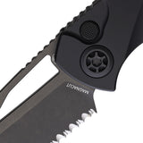 Heretic Knives Pariah Button Lock Blackout Aluminum Folding Serrated MagnaCut Knife 0466BT