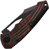Heretic Knives Pariah Button Lock Red Camo Carbon Fiber Folding MagnaCut Knife 0476ARDCC