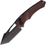 Heretic Knives Pariah Button Lock Red Camo Carbon Fiber Folding MagnaCut Knife 0476ARDCC