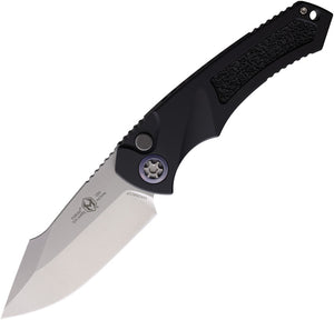 Heretic Knives Automatic Pariah Knife Button Lock Black Aluminum MagnaCut Blade 0482A