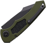 Heretic Knives Automatic Pariah Knife Button Lock OD Green Aluminum MagnaCut Blade 0484AGRN