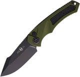 Heretic Knives Automatic Pariah Knife Button Lock OD Green Aluminum MagnaCut Blade 0484AGRN