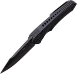 Heretic Knives Automatic Pariah Knife Button Lock Blackout Aluminum MagnaCut Blade 0484AT