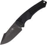 Heretic Knives Automatic Pariah Knife Button Lock Blackout Aluminum MagnaCut Blade 0486AT