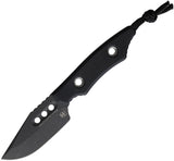 Heretic Knives Kobold Bowie Battleworn Black G10 CPM-MagnaCut Fixed Blade Knife 0658ABLKG10