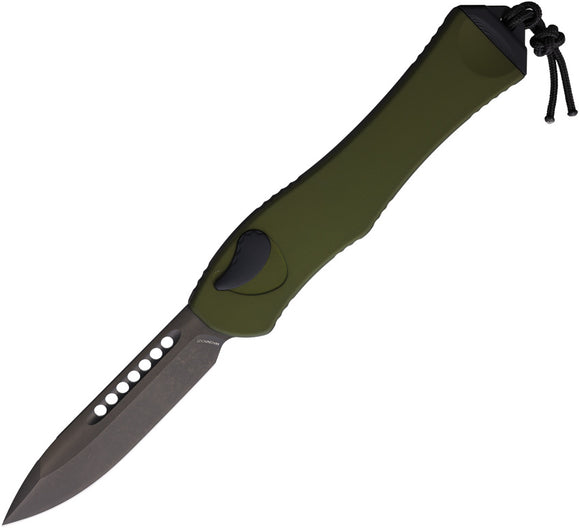Heretic Knives Automatic Hydra V4 Knife OTF OD Green Aluminum DLC MagnaCut Drop Pt Blade 4076AGRN