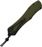Heretic Knives Automatic Hydra V4 Knife OTF OD Green Aluminum DLC MagnaCut Drop Pt Blade 4076AGRN