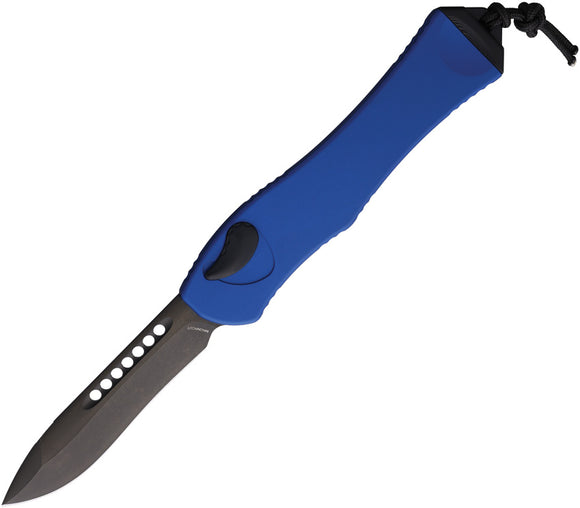 Heretic Knives Automatic Hydra V4 Knife OTF Blue Aluminum MagnaCut Recurve Blade 4086ABLU
