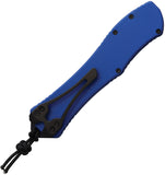 Heretic Knives Automatic Hydra V4 Knife OTF Blue Aluminum MagnaCut Recurve Blade 4086ABLU