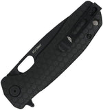 Honey Badger Knives Large Linerlock Black Textured Folding 8Cr13MoV Drop Pt Knife 1224BB