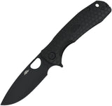 Honey Badger Knives Large Linerlock Black Textured Folding 8Cr13MoV Drop Pt Knife 1224BB