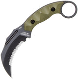 Halfbreed Blades Close Quarters Battle OD Green Bohler K340 Fixed Blade Knife CQB02PSOD