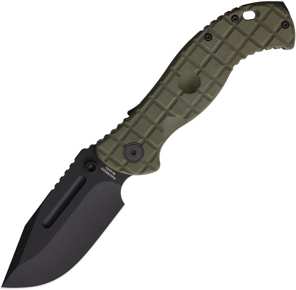 Halfbreed Blades Large Bush LINQ Lock Gen 2 Green G10 Folding CPM-3V Knife LBF01G2OD