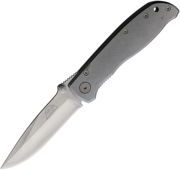 Hard Hat Lockback Gray Aluminum Folding Stainless Pocket Knife 822GY