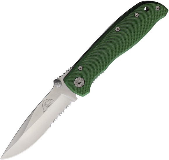 Hard Hat Lockback Green Aluminum Folding Stainless Pocket Knife 823GN