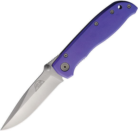 Hard Hat Lockback Purple Aluminum Folding Stainless Pocket Knife 842PU