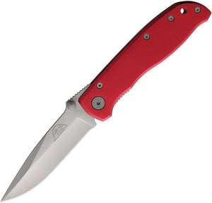 Hard Hat Lockback Red Aluminum Folding Stainless Pocket Knife 842RD