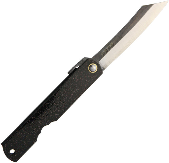 Higonokami Knives No 4 Black Folding Pocket Knife Blue Paper Steel Blade GOC4B