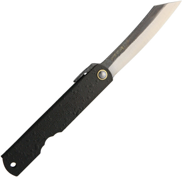 Higonokami Knives No 5 Black Folding Pocket Knife Blue Paper Steel Blade GOC5B