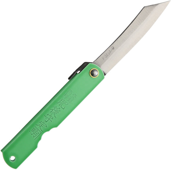 Higonokami Knives No 6 Green Folding Pocket Knife Blue Paper Steel Blade GOC6