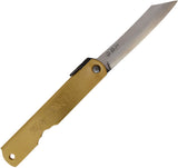 Higonokami Warikomi Monkey Brass Folding Blue Paper Steel Pocket Knife ZOD01