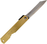Higonokami Warikomi Rat Brass Folding Blue Paper Steel Pocket Knife ZOD06