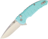 Hogue X1 Micro Button Lock Blue Matte CPM-154 Drop Pt Folding Pocket Knife 24173