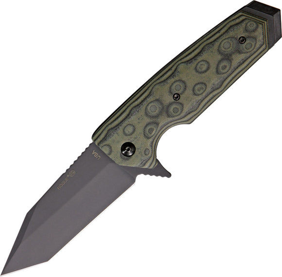 Hogue Tanto Linerlock Green G10 G-Mascus Folding Pocket Knife 34208