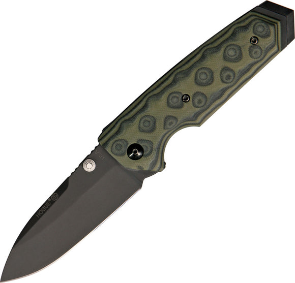 Hogue EX-02 Extreme Series Black Spear Linerlock Green G10 Folding Knife 34278