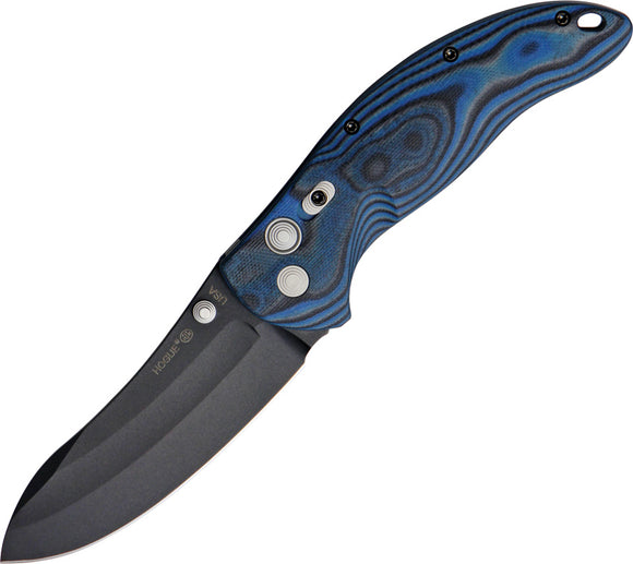 Hogue EX-04 Button Lock Upswept 154CM Blue Lava Folding Pocket Knife 34453