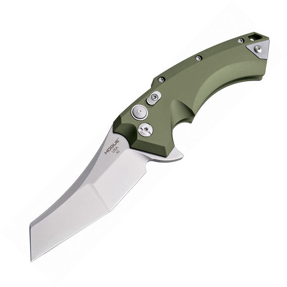 Hogue X5 Button Lock OD Green Wharncliffe Folding Pocket Knife CPM-154 34561