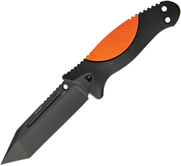 Hogue EX-F02 Fixed Blade A2 Tool Steel Black Tanto Orange Handle Knife 35244