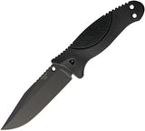 Hogue EX-F02 Fixed Blade A2 Tool Steel Clip Black Handle Knife w/ Sheath 35250