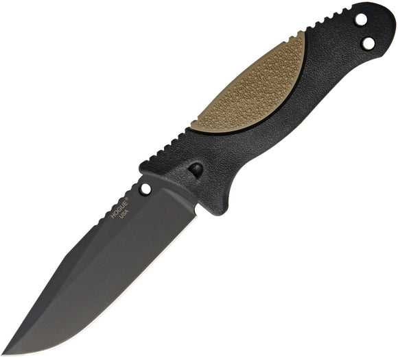 Hogue EX-F02 Fixed Clip Blade Black A2 Tool Steel Dark Earth Handle Knife 35253